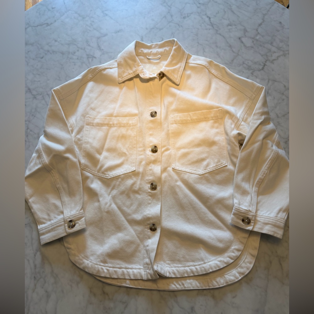 100% cotton denim H&M Cream chore coat - oversized